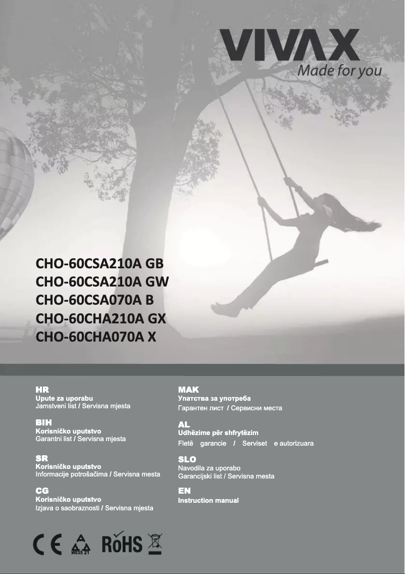 Page 1 de la notice Manuel utilisateur Vivax CHO-60PT070A X