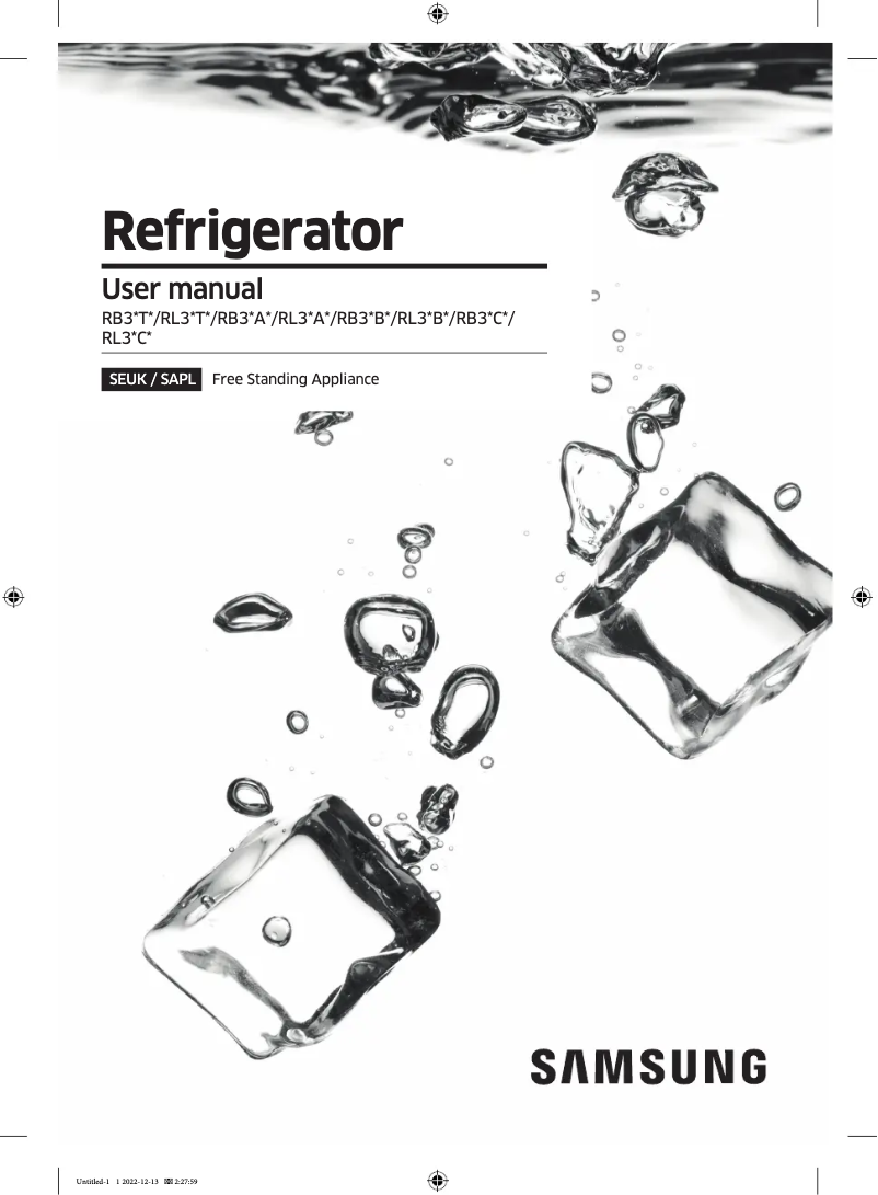 Image de la première page du manuel de l'appareil RB38T675DS9