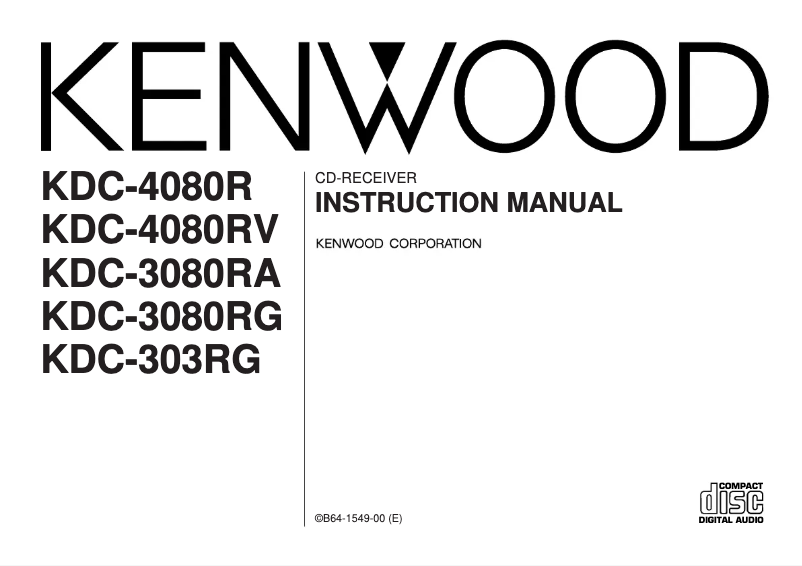 Página 1 del manual Manual de usuario Kenwood KDC-3080RA