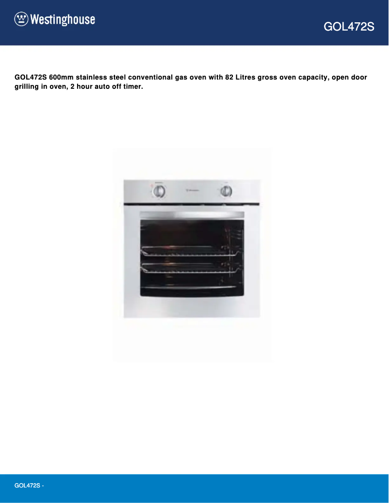 Image de la première page du manuel de l'appareil GOL472S