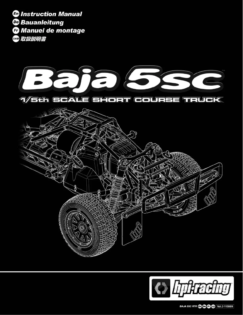 Page 1 de la notice Manuel utilisateur HPI Racing Baja 5SC Truck