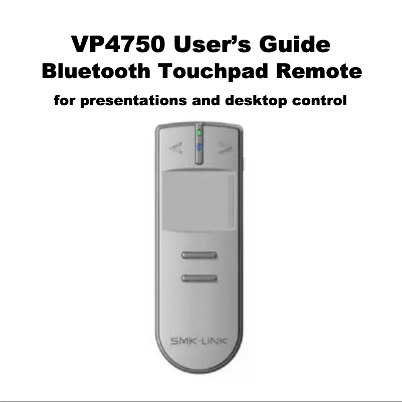 Imagen de la primera página del manual del dispositivo VP4750