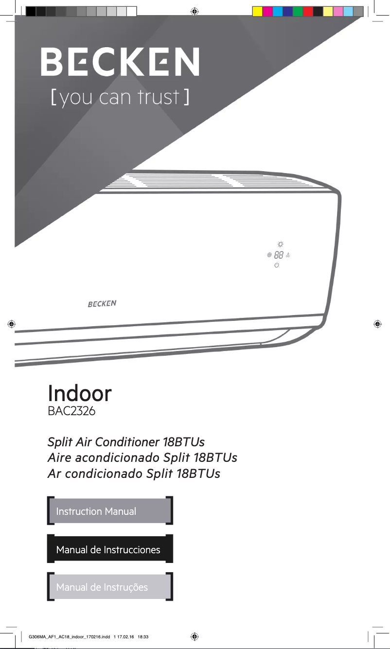 Página 1 del manual Manual de usuario Becken BAC2326