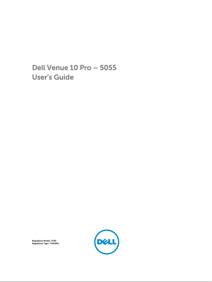 Page 1 de la notice Manuel utilisateur Dell Venue 10 Pro 5055