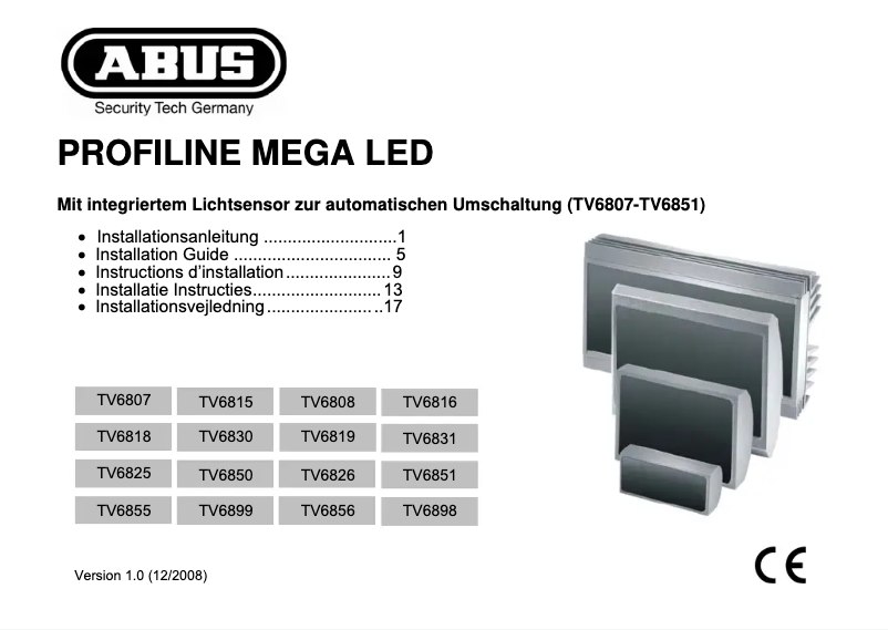 Page n°1 - Manuel utilisateur Abus TV6816