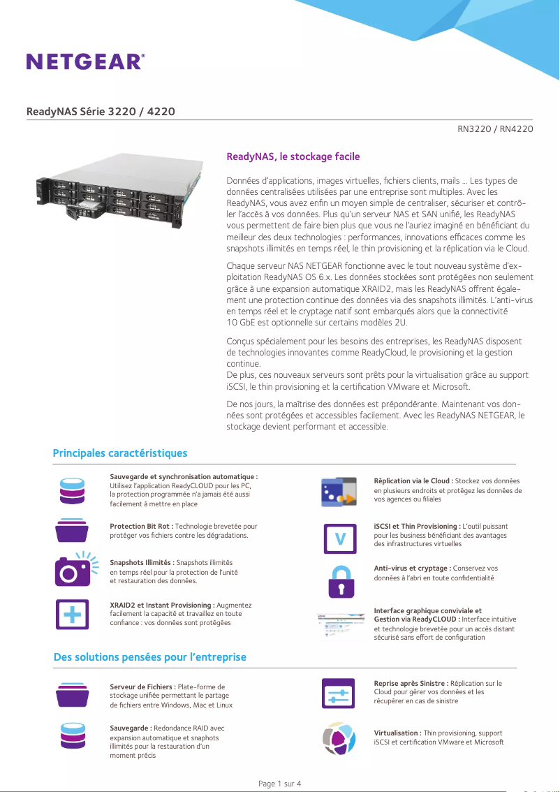 Image de la première page du manuel de l'appareil ReadyNAS R422X123