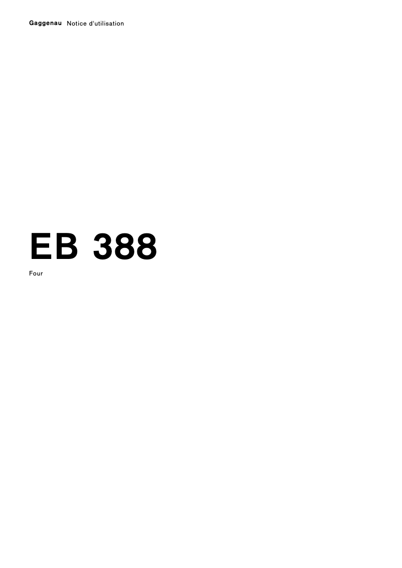 Image de la première page du manuel de l'appareil EB388111