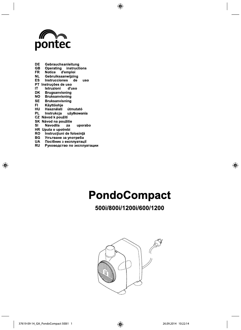 Image de la première page du manuel de l'appareil PondoCompact 1200