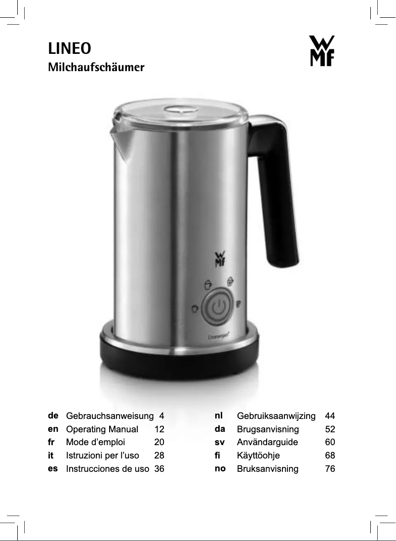 Page n°1 - Manuel utilisateur WMF LINEO