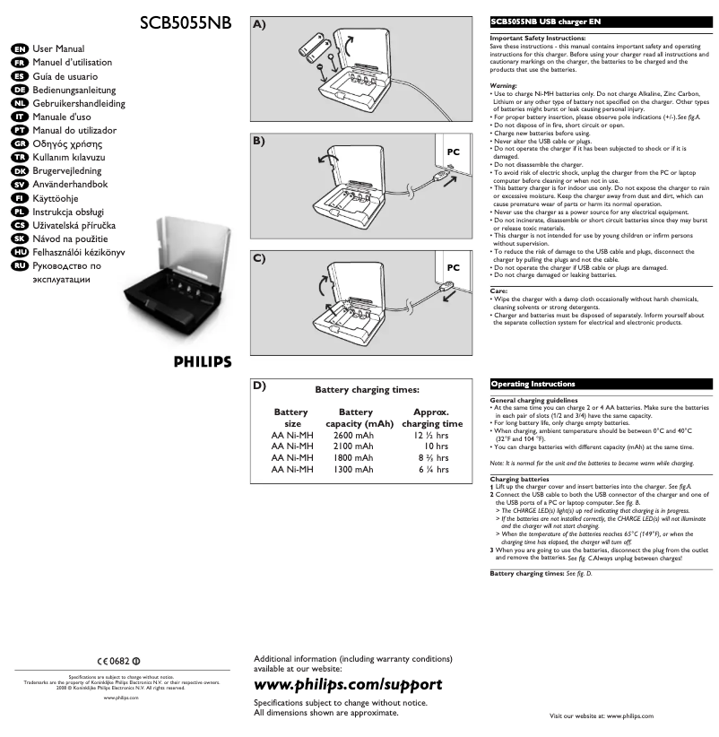 Page n°1 - Manuel utilisateur Philips SCB5055NB