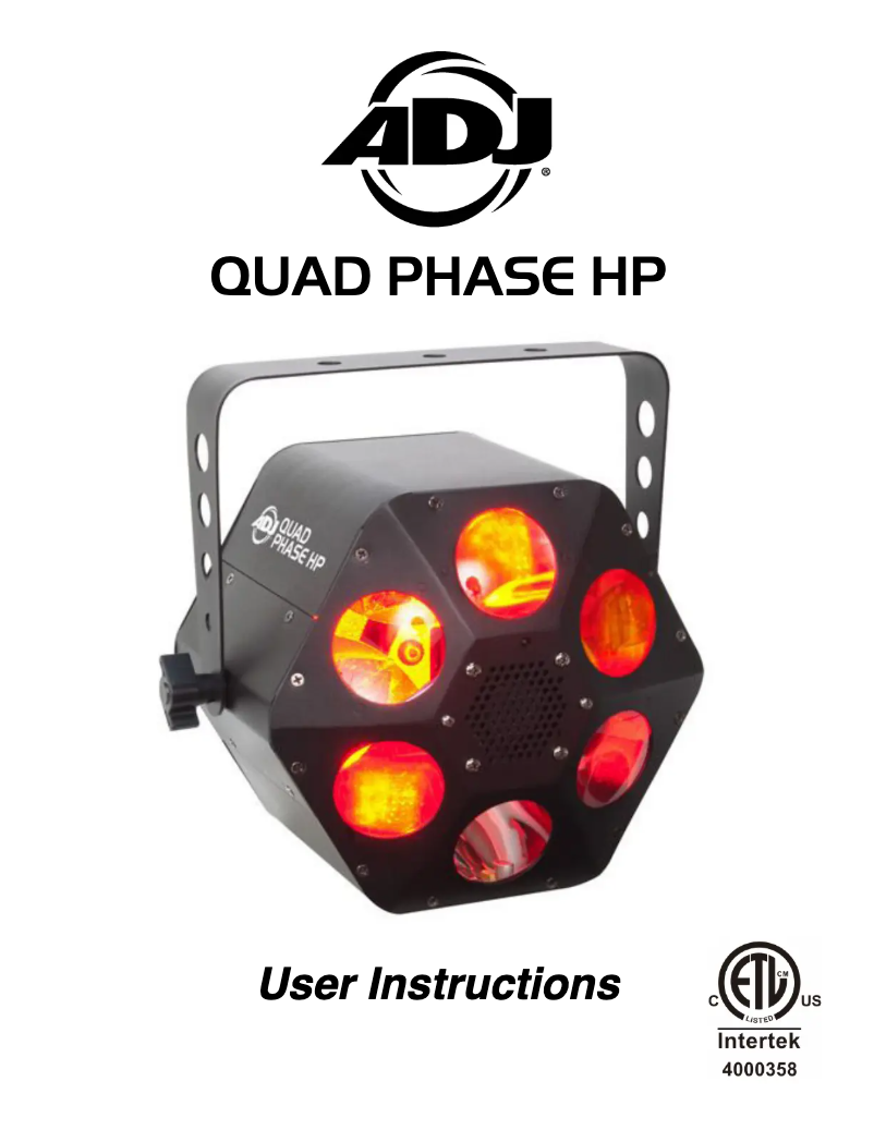 Page n°1 - Manuel utilisateur American DJ Quad Phase HP