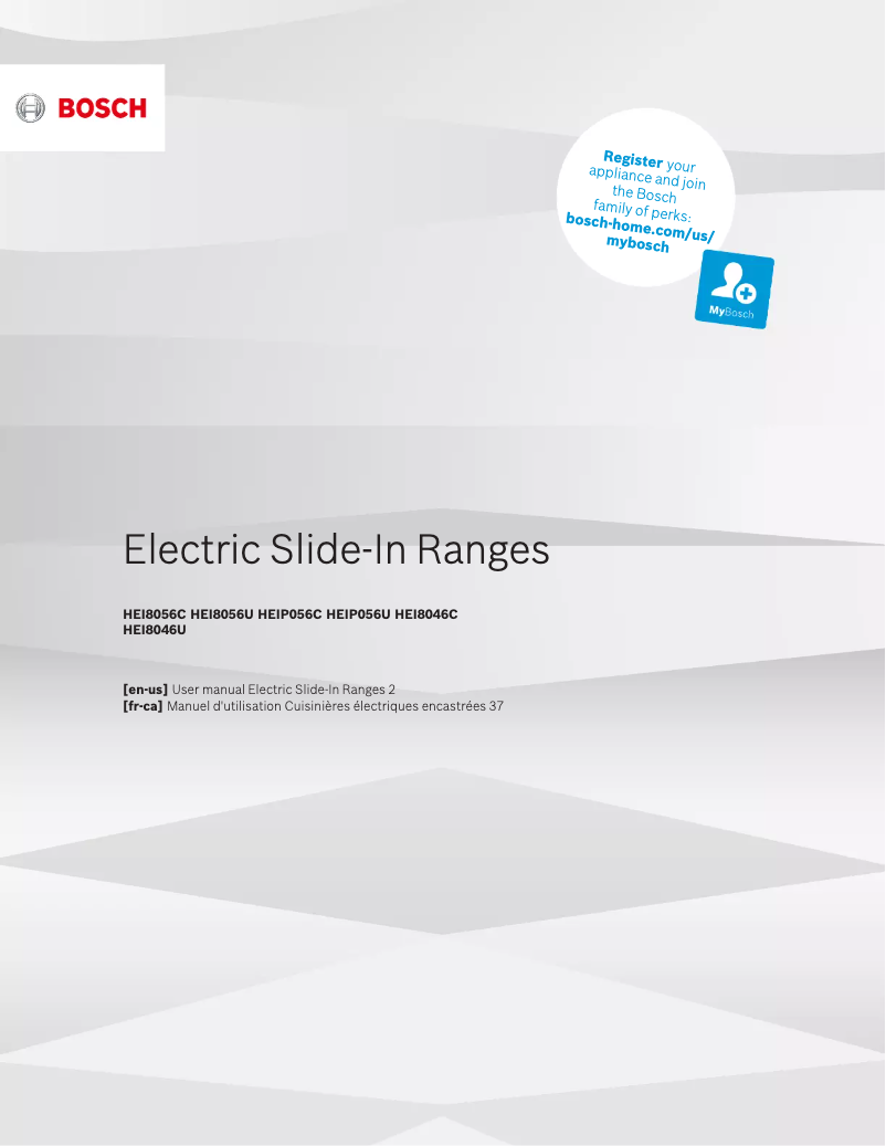 Page 1 de la notice Manuel utilisateur Bosch HEIP056C