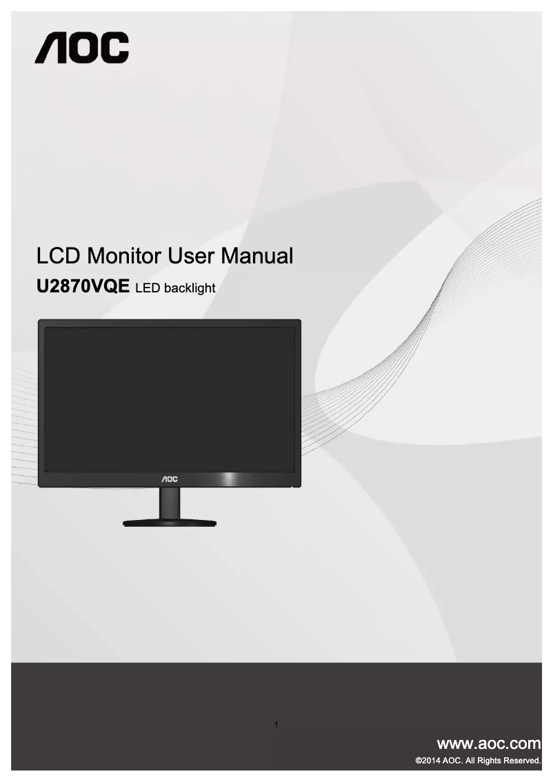 Página 1 del manual Manual de usuario AOC U2870VQE
