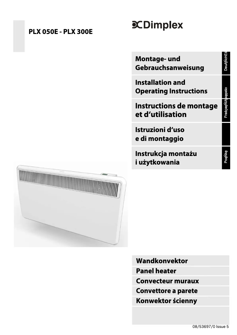 Page 1 de la notice Manuel utilisateur Dimplex PLX 300E