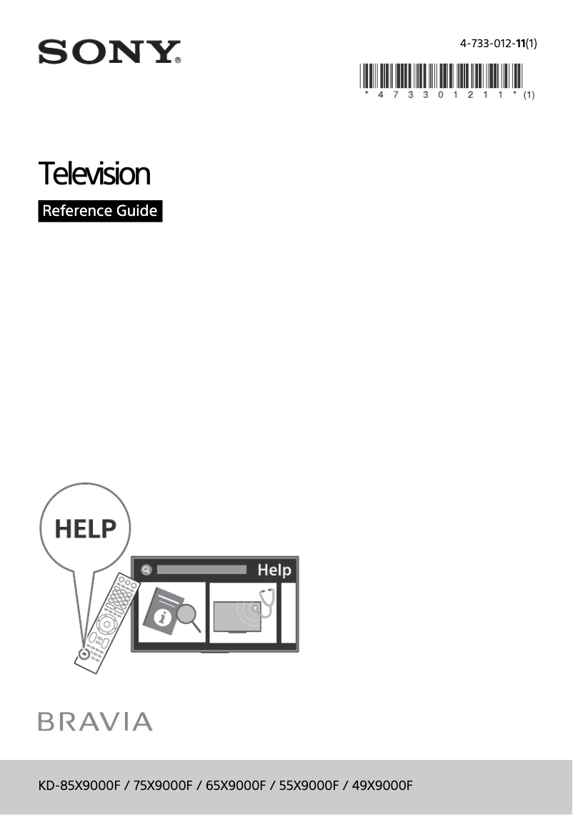 Image de la première page du manuel de l'appareil Bravia KD-85X9000F