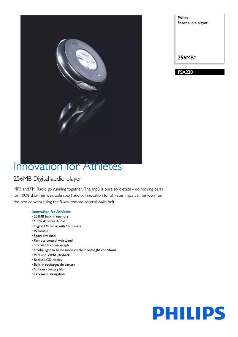 Image de la première page du manuel de l'appareil PSA220