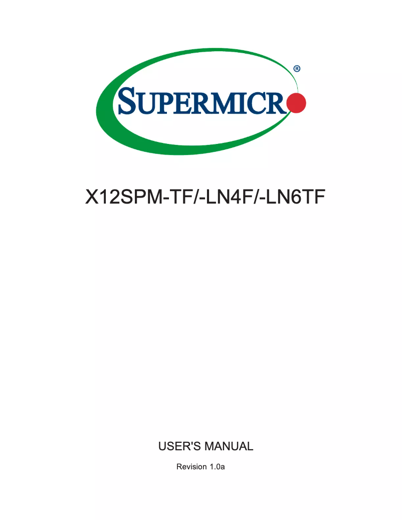 Page 1 de la notice Manuel utilisateur Supermicro X12SPM-LN4F