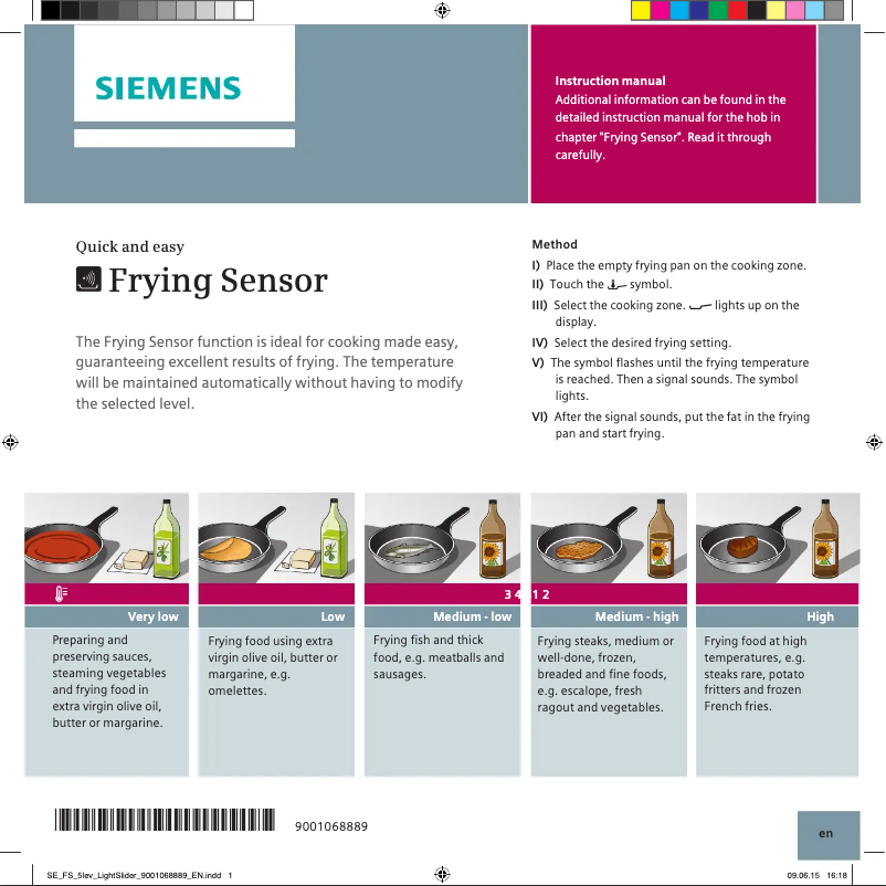 Page 1 de la notice Fiche technique Siemens iQ700 EX977LXV5E