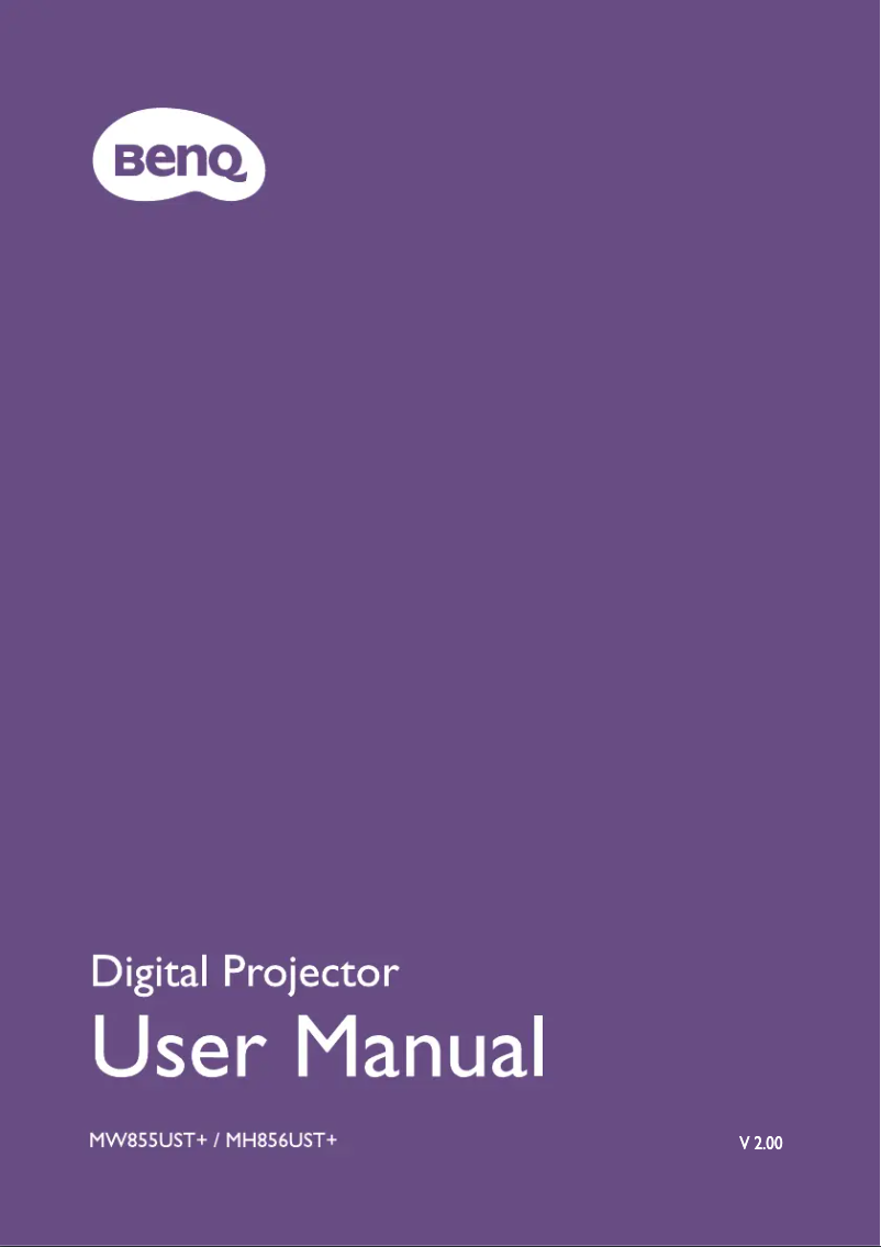 Page n°1 - Manuel utilisateur BenQ MH856UST