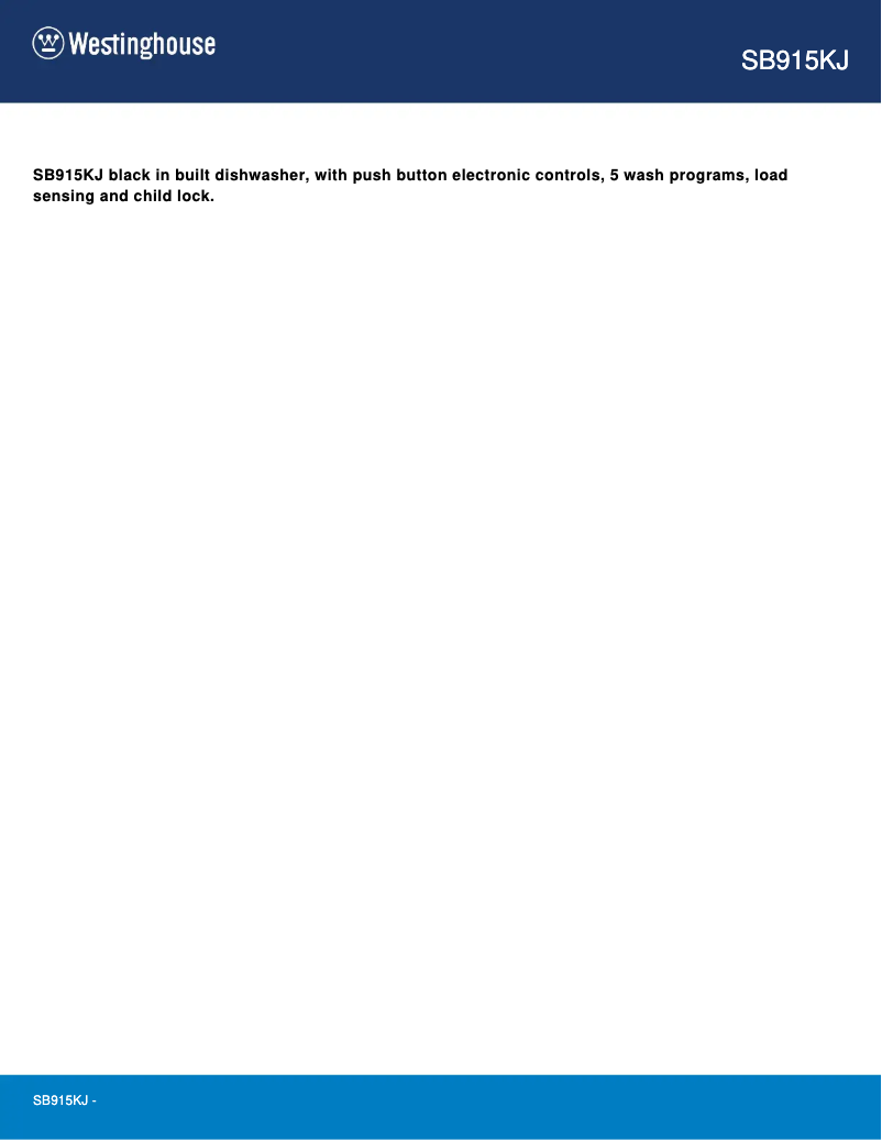 Page 1 de la notice Manuel utilisateur Westinghouse SB915KJ