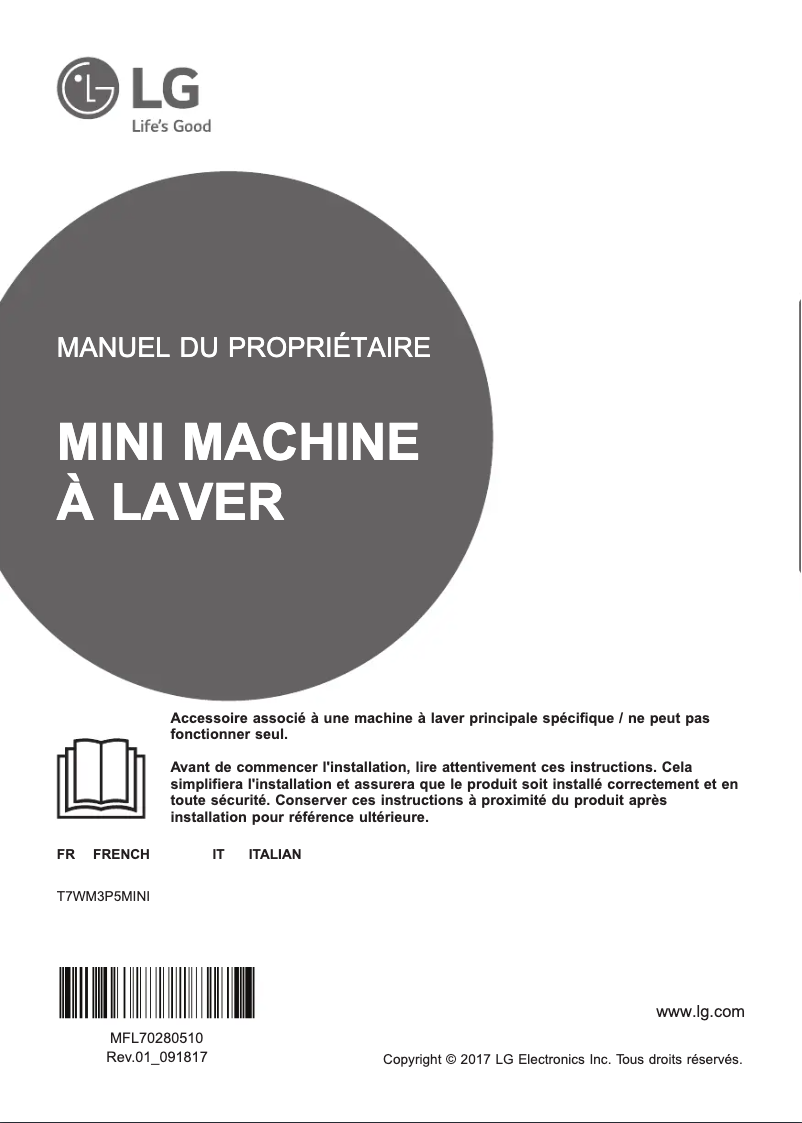 Page 1 de la notice Manuel utilisateur LG T7WM3P5MINI