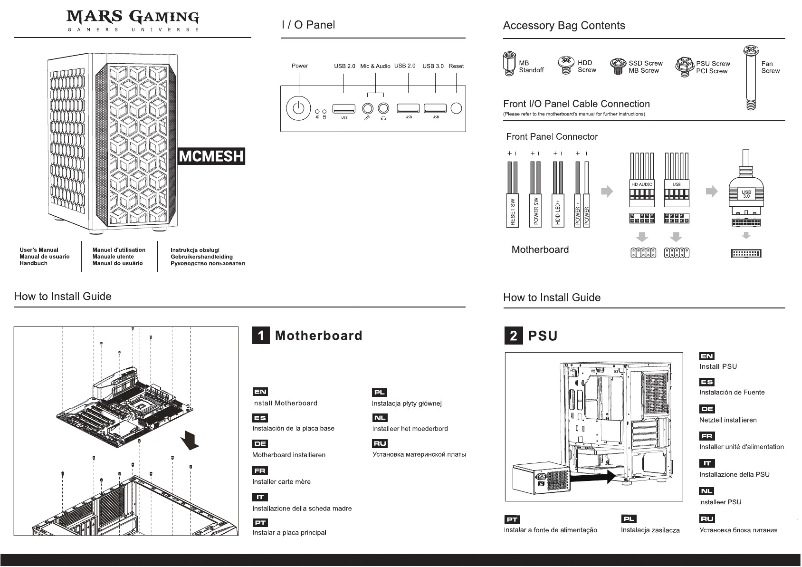 Page 1 de la notice Manuel utilisateur Mars Gaming MCMESH