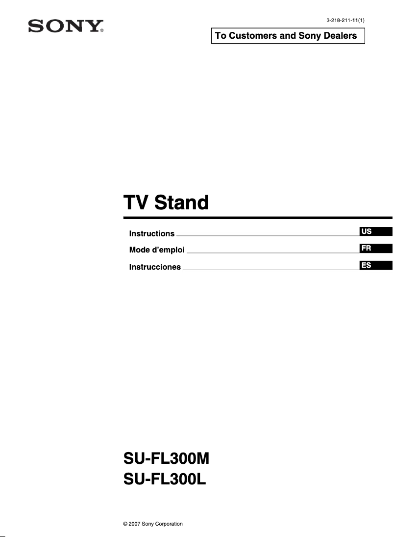 Page n°1 - Instructions / montage Sony Bravia KDL-46XBR4