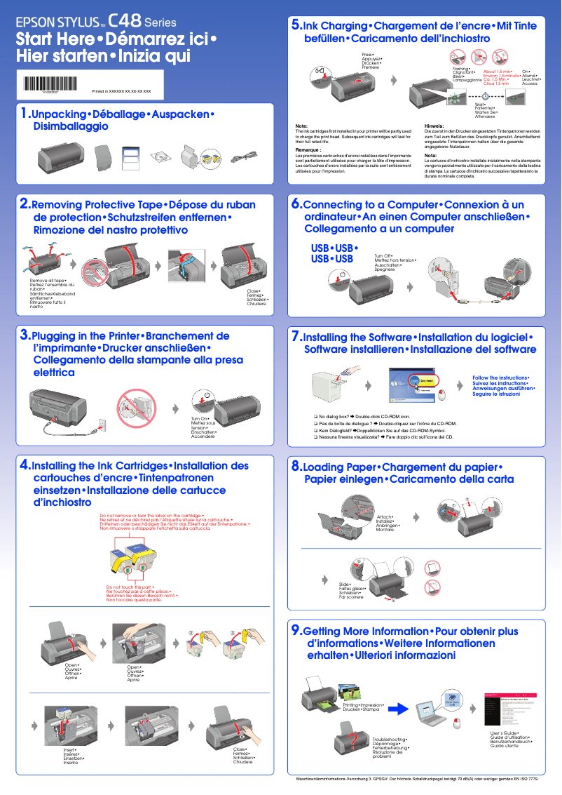 Page n°1 - Manuel utilisateur Epson Stylus C48