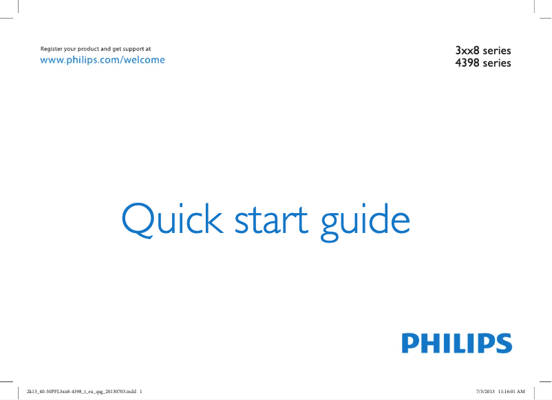 Page 1 of the manual Quick Start Guide Philips 47PFL3188T