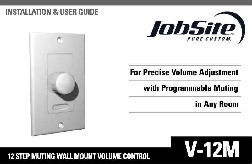 Page 1 de la notice Manuel utilisateur JobSite V-12M