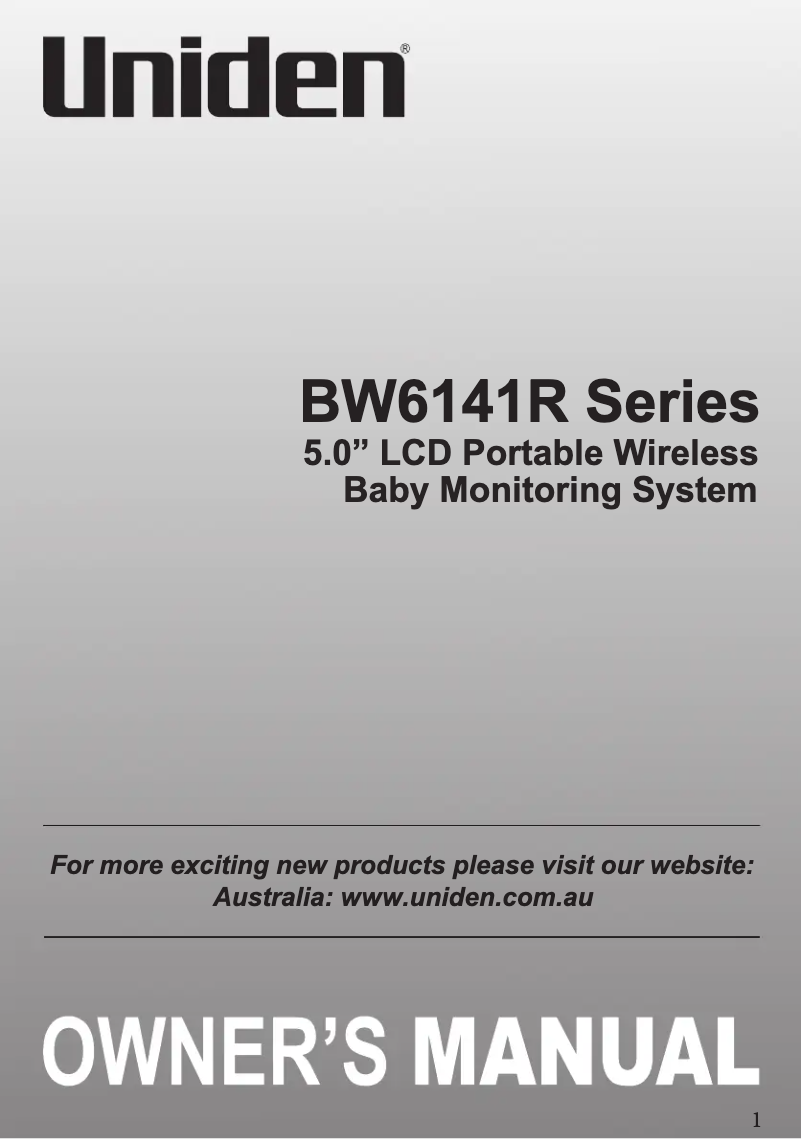 Page n°1 - Manuel utilisateur Uniden BW 6141R