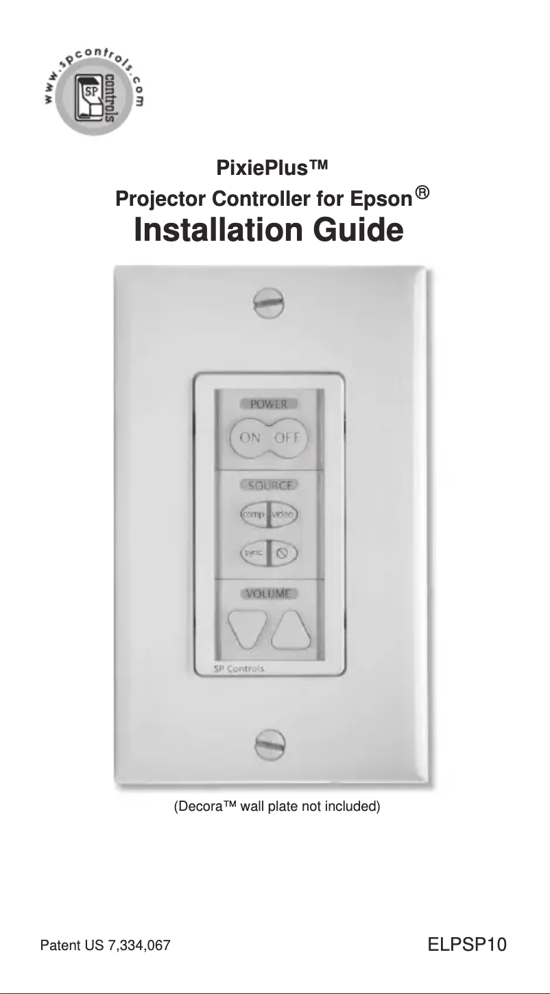 Imagen de la primera página del manual del dispositivo PixiePlus Control System