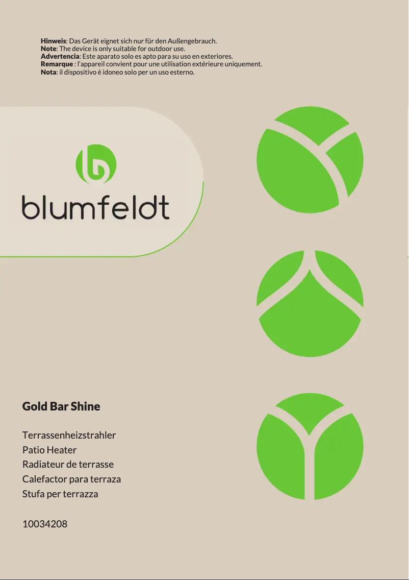 Page n°1 - Manuel utilisateur Blumfeldt Gold Bar Shine