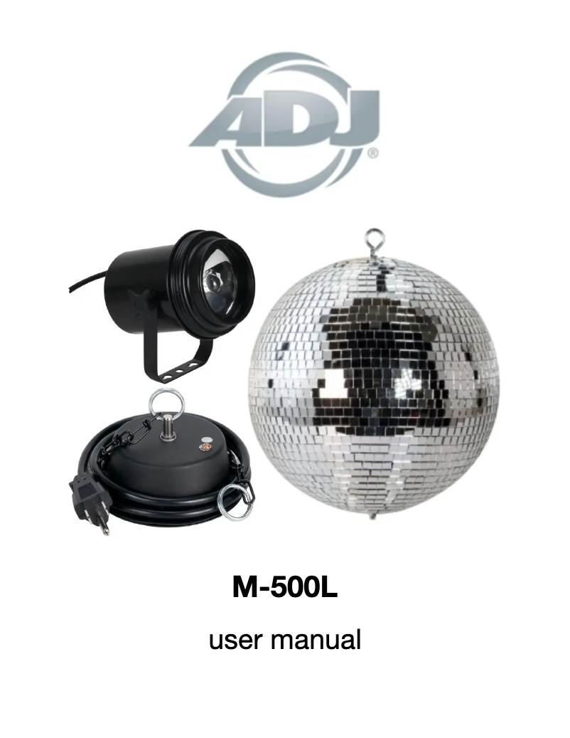 Page 1 de la notice Manuel utilisateur Adj M-500L