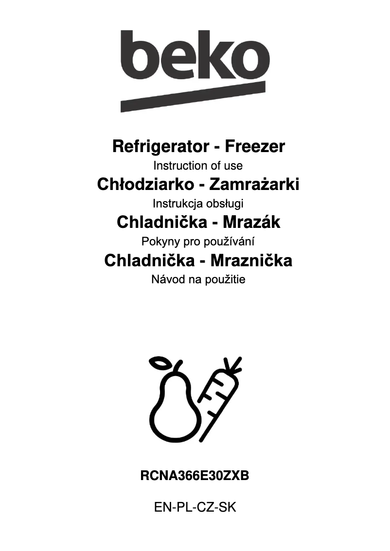 Page n°1 - Manuel utilisateur Beko RCNA366E30ZXB