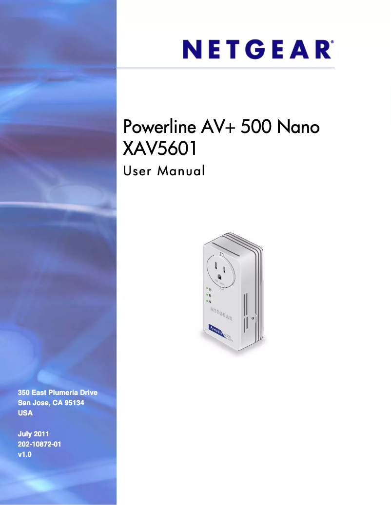 Page 1 de la notice Manuel utilisateur Netgear XAV5601