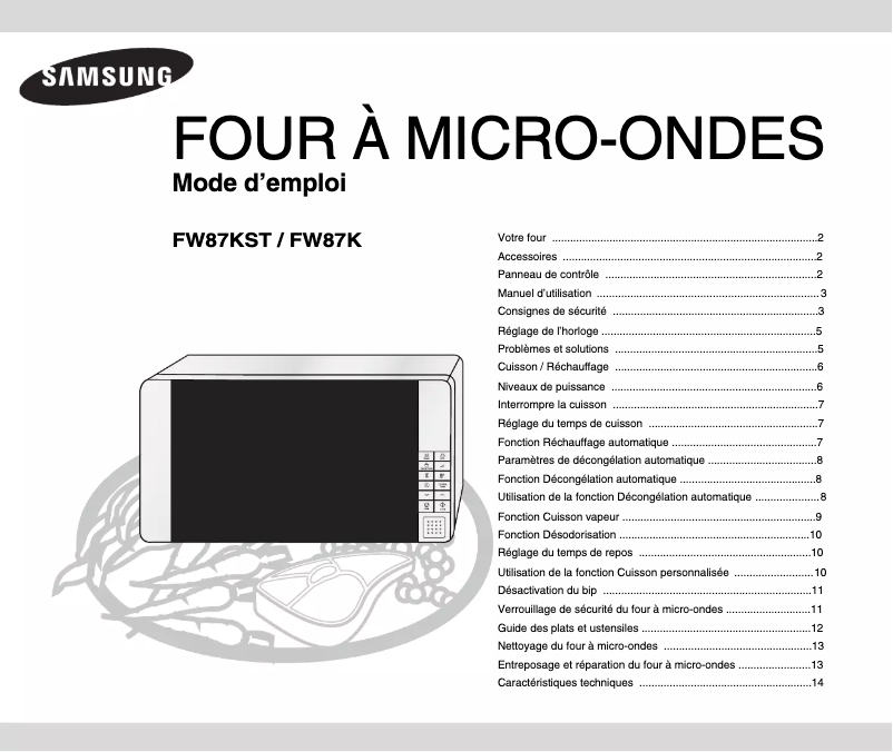 Page n°1 - Manuel utilisateur Samsung FW87KST