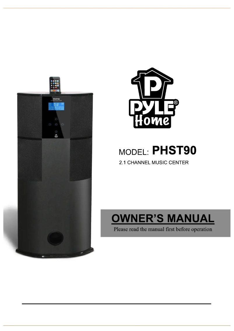 Page 1 de la notice Manuel utilisateur Pyle PHST90ICW
