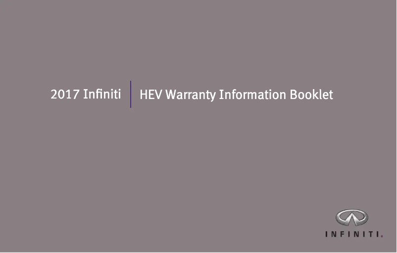 Página 1 del manual Información de garantía Infiniti Q50 Hybrid (2017)
