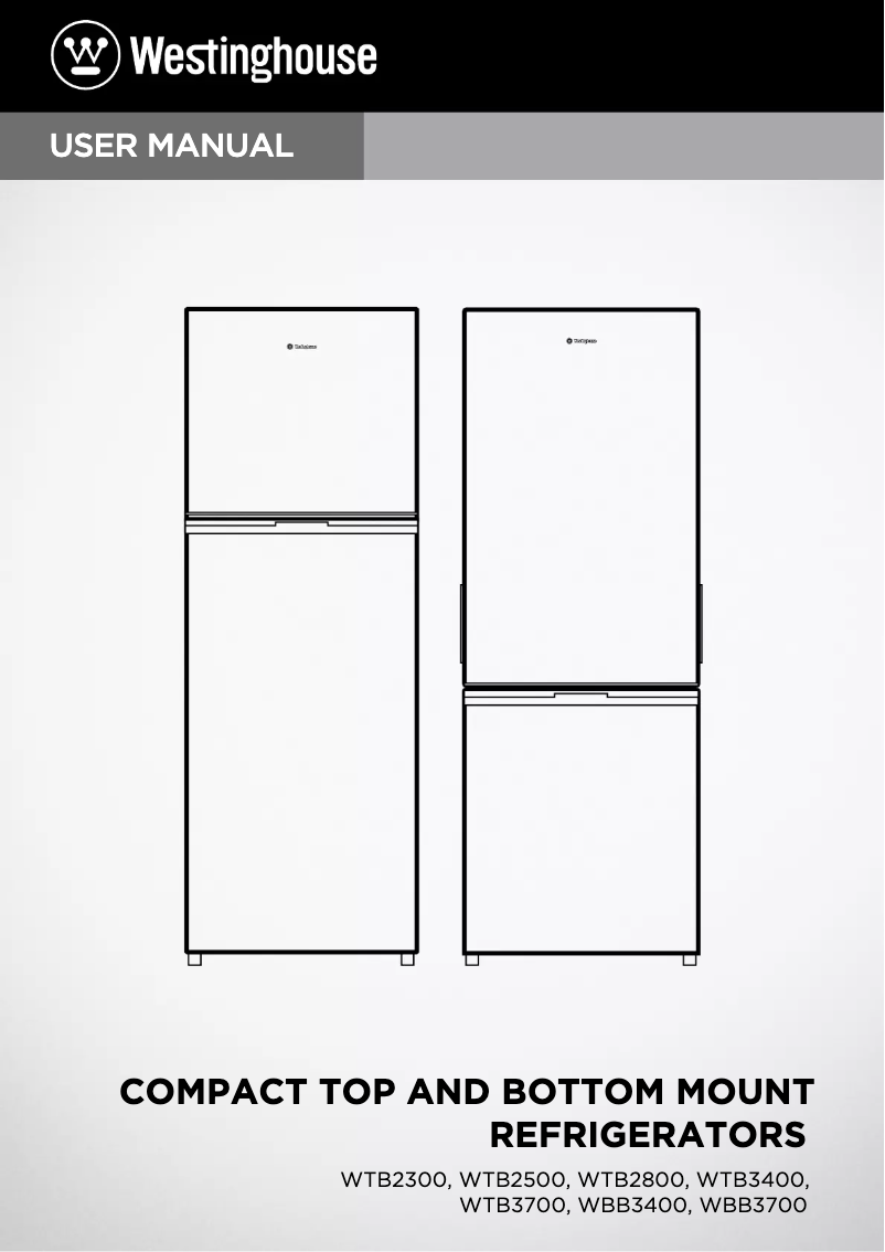 Page n°1 - Manuel utilisateur Westinghouse WTB3400