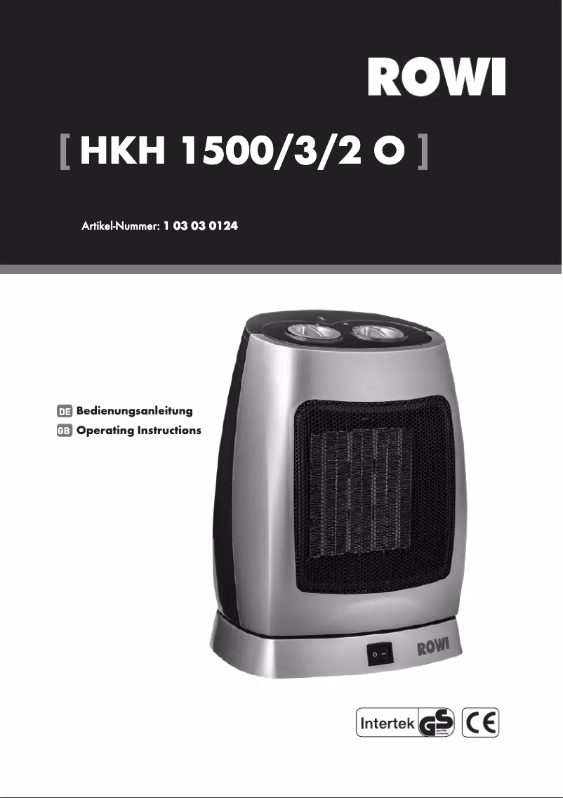 Page n°1 - Manuel utilisateur Rowi HKH 1500/3/2 O