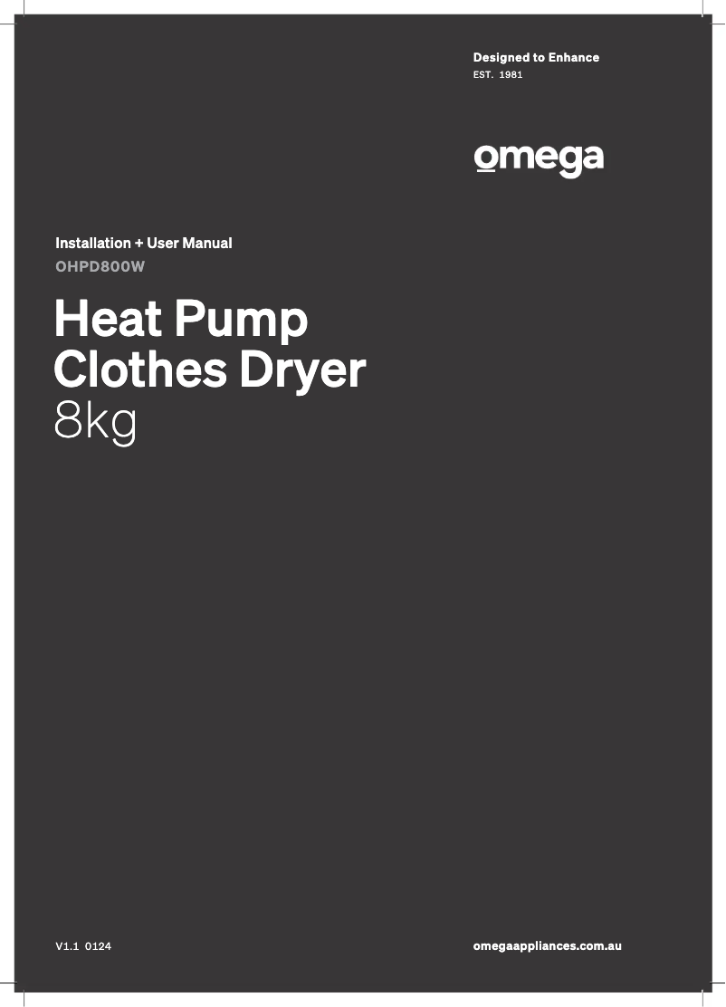 Page n°1 - Manuel utilisateur Omega OHPD800W
