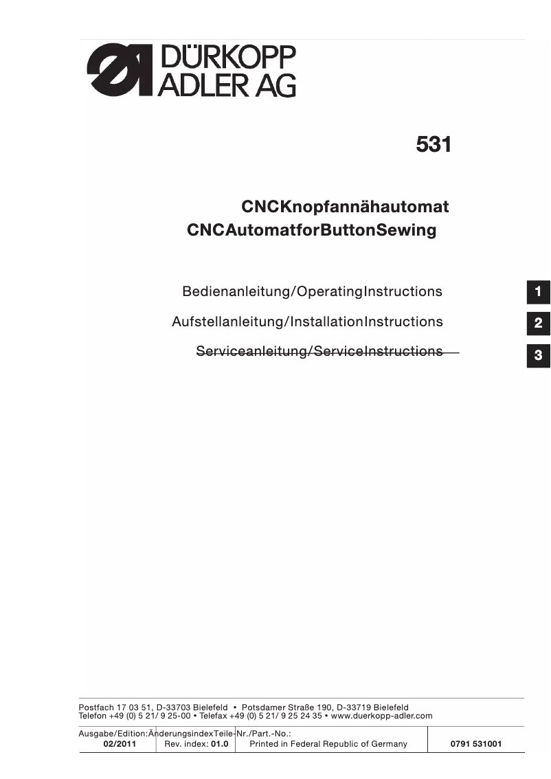 Image de la première page du manuel de l'appareil 531