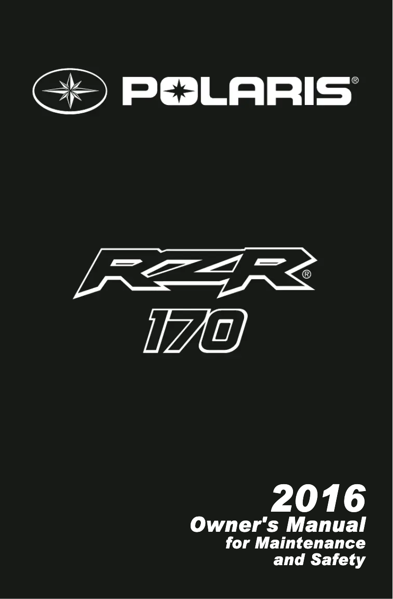 Image de la première page du manuel de l'appareil RZR 170 (2016)