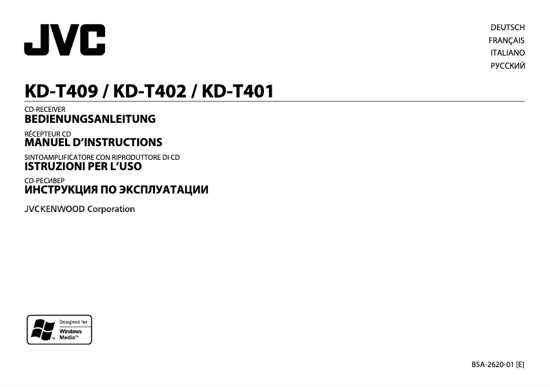 Page 1 of the manual User Manual JVC KD-T402