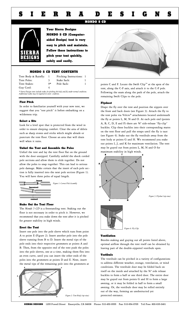 Página 1 del manual Manual de usuario Sierra Designs Mondo 5 CD