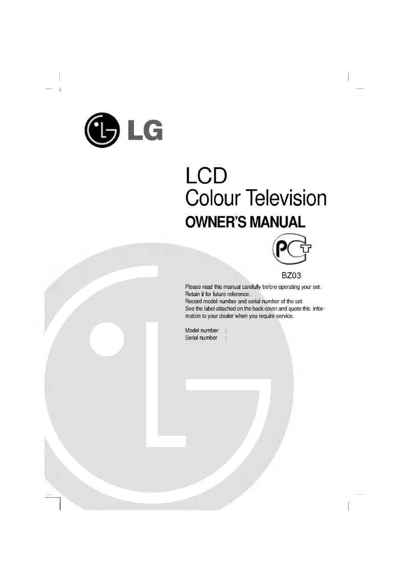 Page 1 de la notice Manuel utilisateur LG RZ-23LZ21