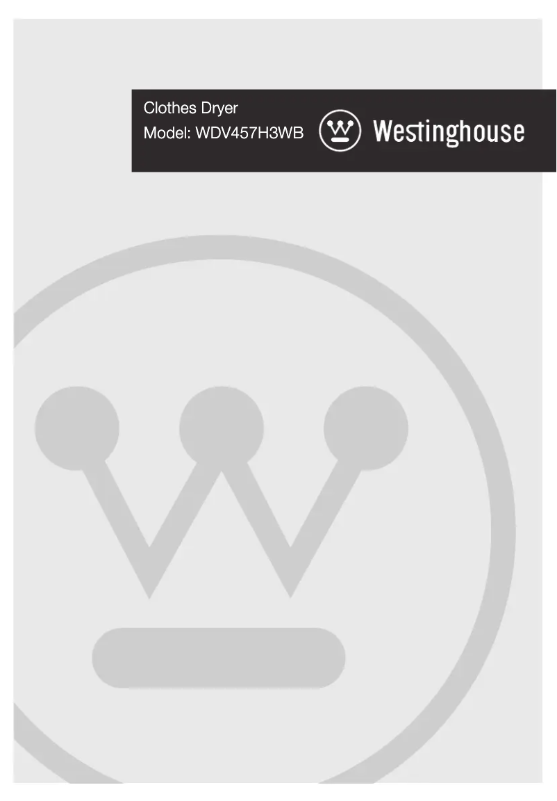 Page n°1 - Manuel utilisateur Westinghouse WDV457H3WB