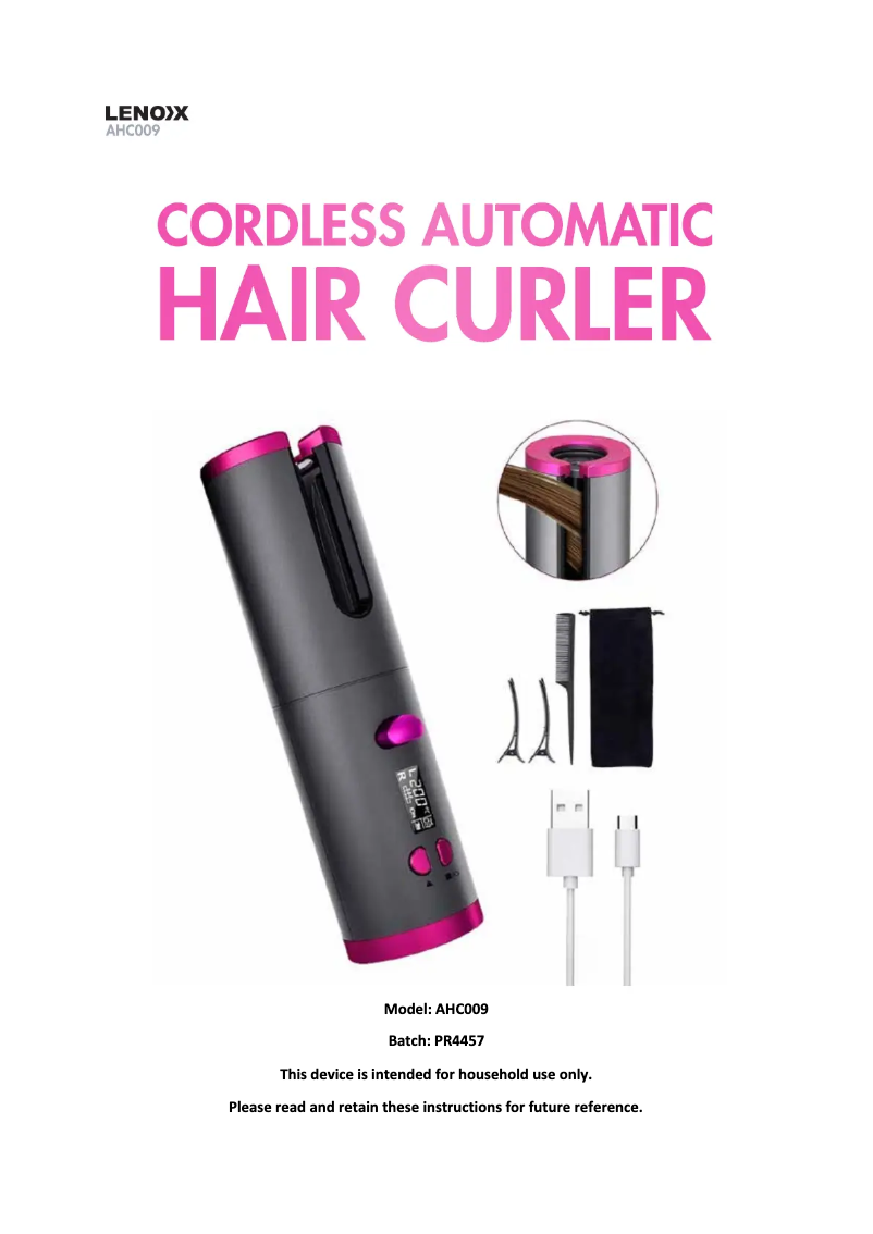 Imagen de la primera página del manual del dispositivo AHC009