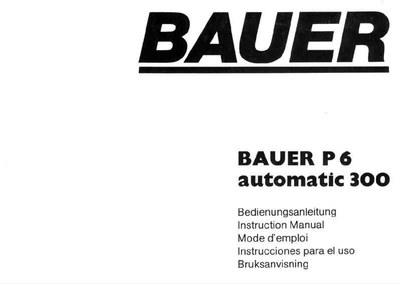 Page n°1 - Manuel utilisateur Bauer P6 Automatic 300